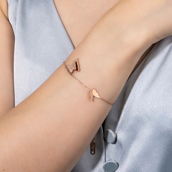 Rose Gold Butterfly Bracelet Des (2)